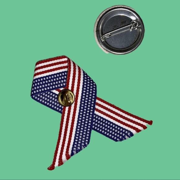 BUNDLE OF 2 PINS AMERICAN RED CROSS FLAG USA SUPPORT OUR TROOPS - Picture 2 of 2